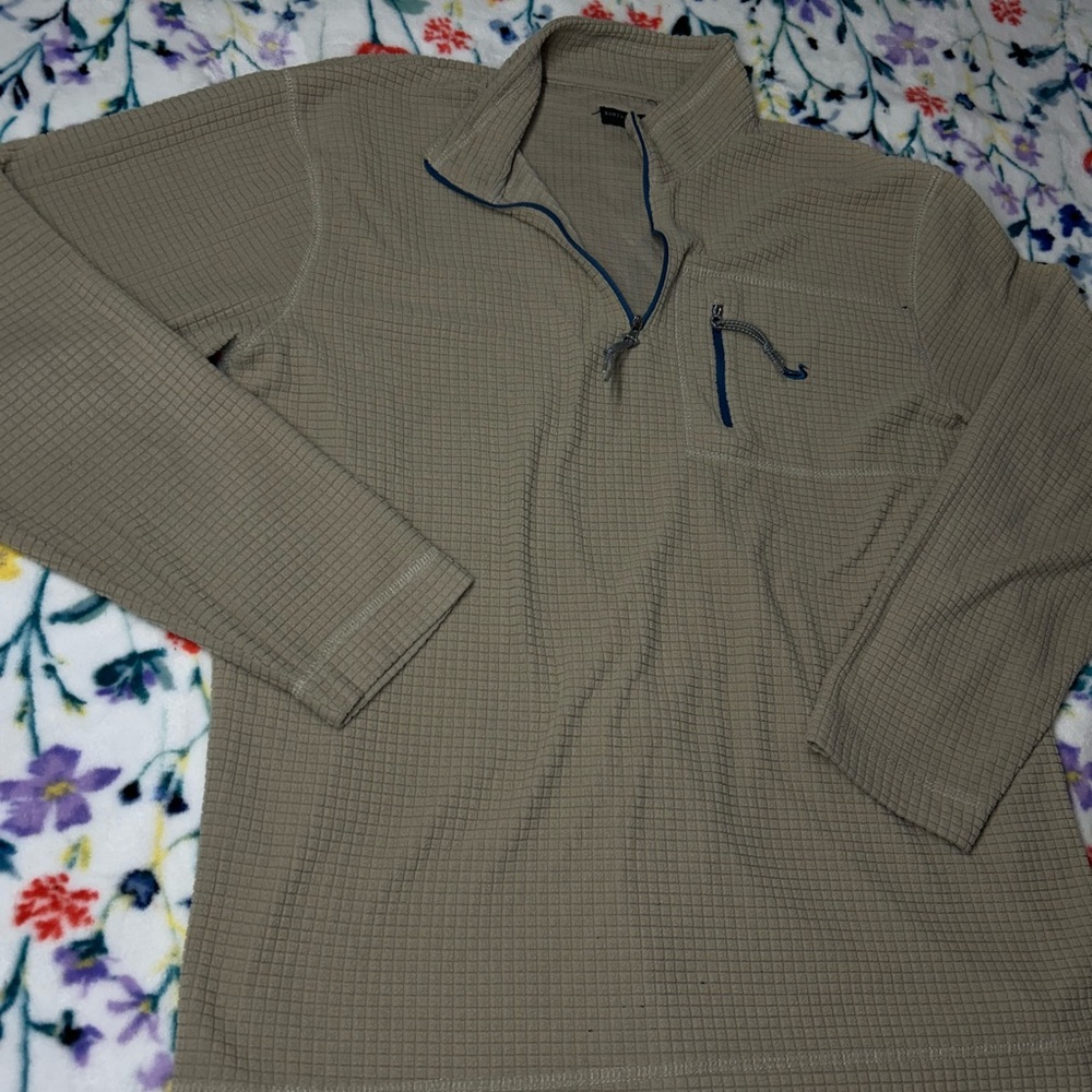 Southern Marsh Men's Beige Quarter-Zip Long Sleeve Shirt